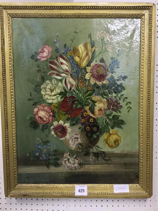 Still life of flowers, oil on canvas